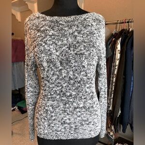 Rock & Republic black and white sweater with sequins, size medium